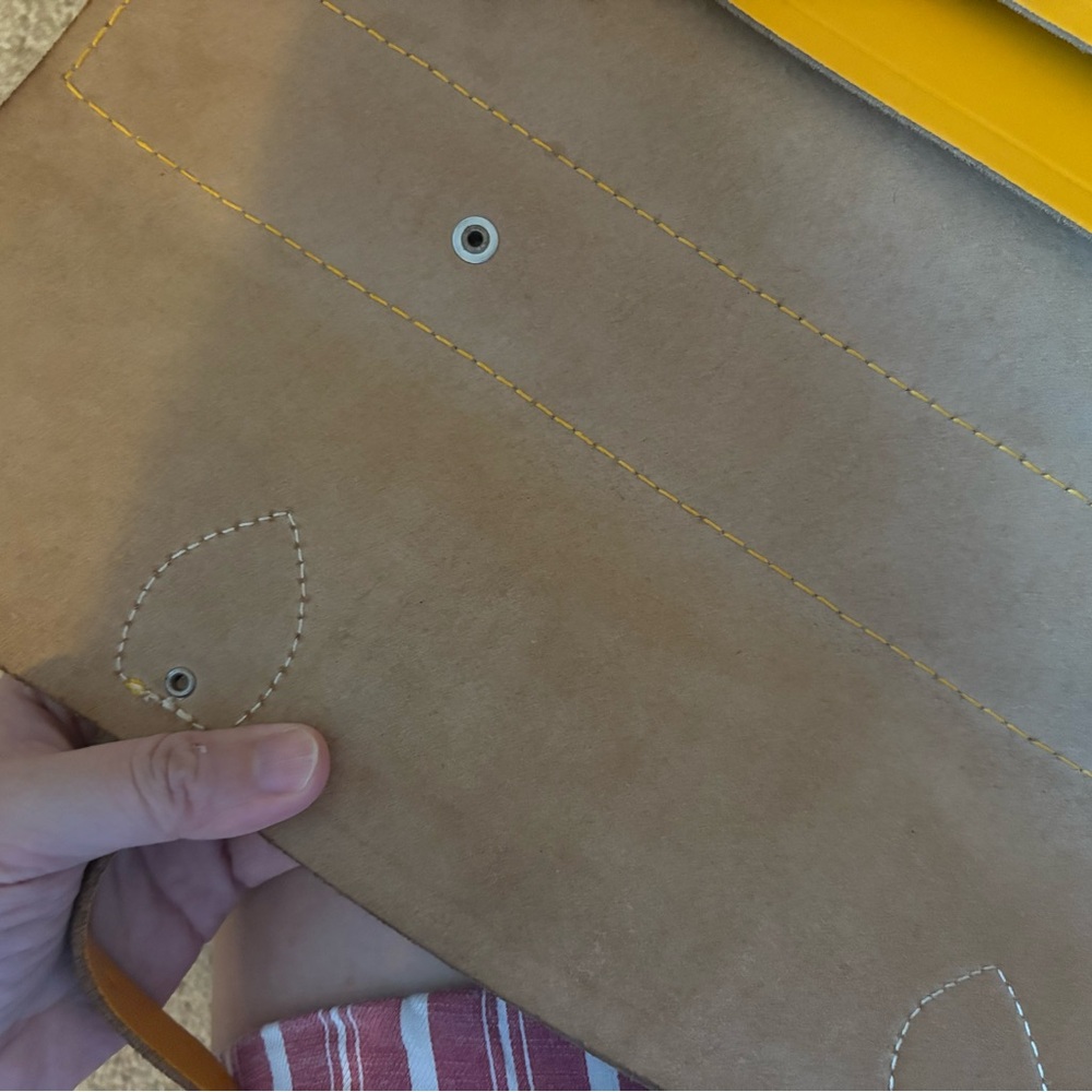 Yellow Leather Satchel - Picture 5 of 8